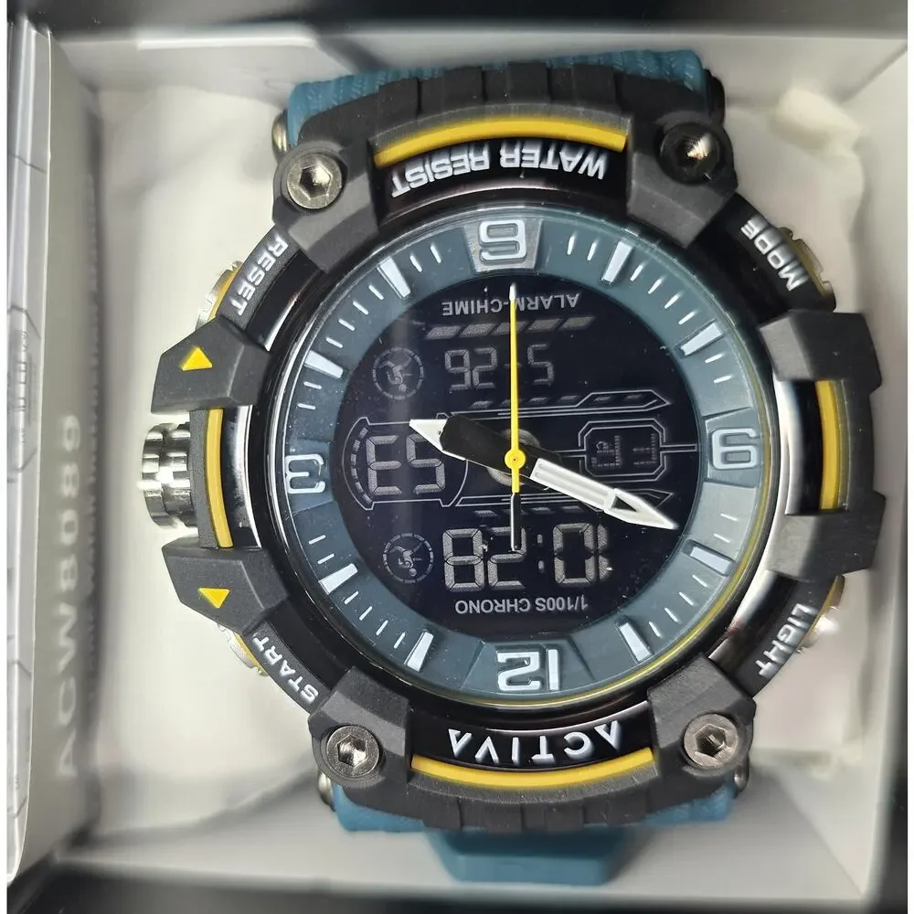 Activa X Invicta Digital Men's Watch - 58mm, Teal, Blue (ACW8089-004) #131